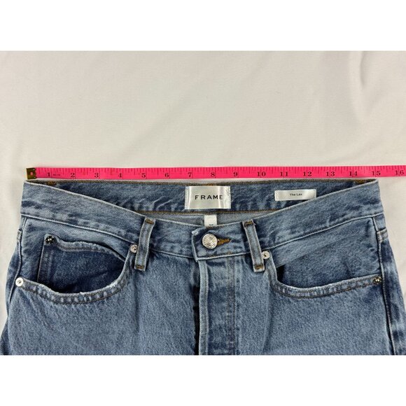 Frame The Lax Wisp Raw Fray Flare Wide Leg Denim Jeans Women's 28 $298 - Picture 9 of 12